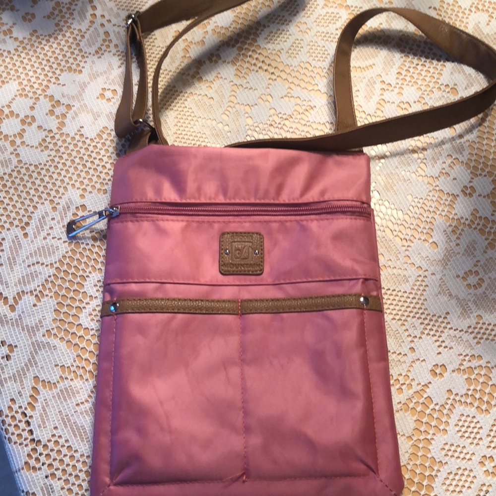 Pink stone mountain cross body bag